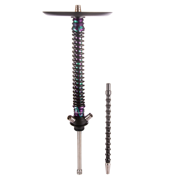 Кальян Mamay Customs Coilover Большой  Пурпурный/бирюзовый Сплеш Чёрный в Хабаровске